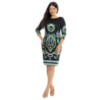 Rochie CT22072 negru/imprimeu arabesc, Cesy | marimea S