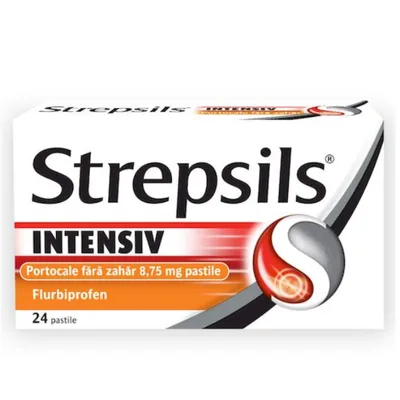 Strepsils Intensiv Portocale fara zahar, Reckitt Benckiser | 16 comprimate