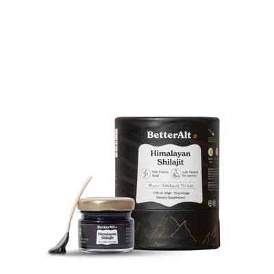 Better Alt Shilajit Himalayan, rasina pura cu 75% acid fulvic, GNC | 30 g