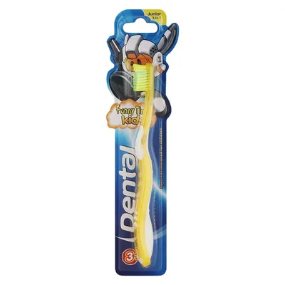Periuta de dinti pentru copii +3 ani Dental Funny Time - galben, Rubella