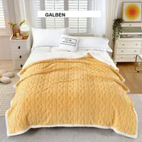 Patura FLEECE tricotata micropolar Galbena, Ralex | 200 x 230 cm