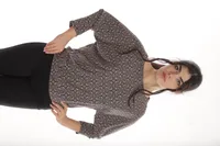 Bluza chimono CP24021 grej & roz pudra geometric, Cesy | marimea L