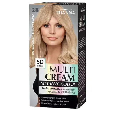 Vopsea de par 28 Blond Perlat foarte deschis Metallic Color, Joanna | 125 g