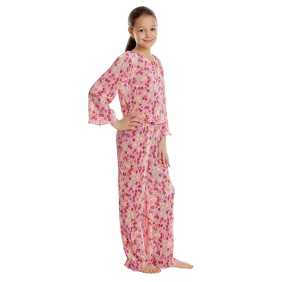 Tinuta fete AP2532 roz/floral multicolor, Andana | marimea 34 (7/8 ani)