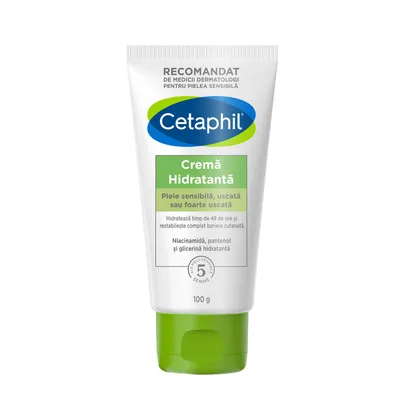 Crema hidratanta pentru piele uscata sau foarte uscata, Cetaphil, Galderma | 100 gr