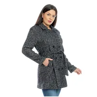 Palton scurt dama DI22PS01B bleumarin/bej spicat, Dress to Impress | marimea 40