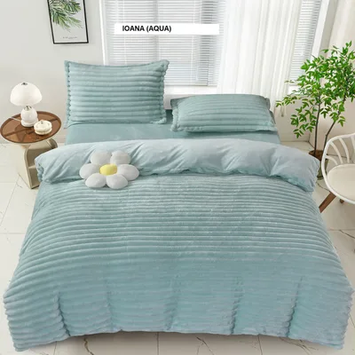 Lenjerie de pat pufoasa LINE Ioana (aqua) 230x250 cm, Ralex | 1 buc