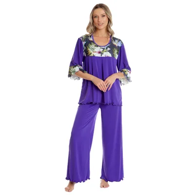 Tinuta dama AP2530 mov indigo/floral, Andana | marimea S