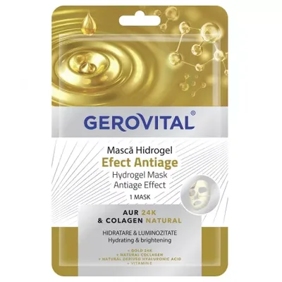 Masca pentru fata cu efect antiage Hidrogel, Gerovital, Farmec | 1 bucata