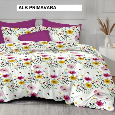 Lenjerie pat FINET (6 piese) alb primavara 230x250 cm, Ralex | 1 buc