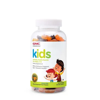 GNC Milestones Kids Multivitamin Gummy, Multivitamine Pentru Copii 2-12 Ani | 120 Jeleuri