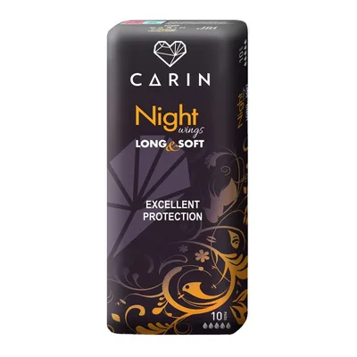 Absorbante Carin Night Long & Soft, Fide | 10 buc