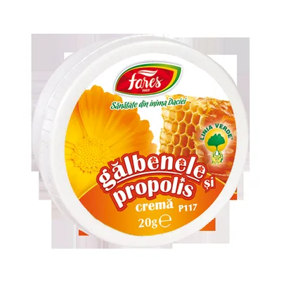 Crema de galbenele si propolis, P117, Fares | 20 gr