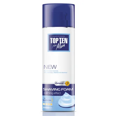 Spuma de Ras pentru ten sensibil TOP TEN Dynamic, Rubella | 250 ml