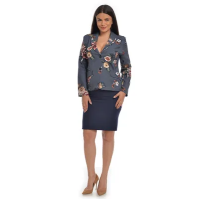 Sacou dama DT21S34B bleumarin/imprimeu floral, Dress to Impress | marimea 40