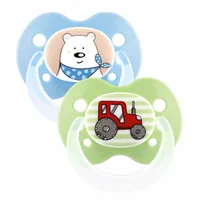 Suzete ortodontice din silicon,decorate, 0-6 luni, 28220, Baby Nova | 2 bucati