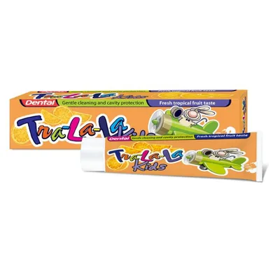 Pasta de dinti pentru copii cu aroma tropicala +3 ani, TRA-LA-LA, Rubella | 50 ml