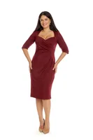 Rochie pliuri DI23R47B bordo metalizat, Dress to Impress | marimea 36