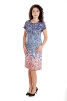 Rochie dama CV24039 albastru/corai, Cesy | marimea M