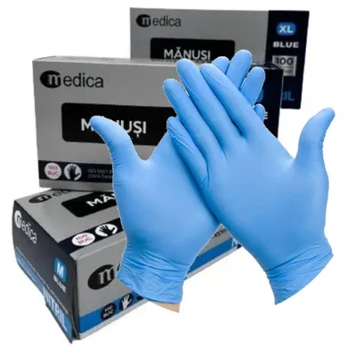 Manusi examinare nitril nepudrate Medica marimea L, Nam Viet Glove Joint Stock Company | 100 buc.