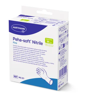Manusi din nitril Peha-Soft Fino, marimea M (7-8), Hartmann | 10 bucati