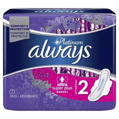 Absorbante Always Platinum Super mar.2, P&G | 7 bucati