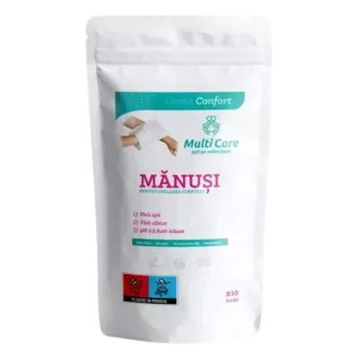 Manusi pentru spalarea corpului confort, 10 bucati, Multi Care