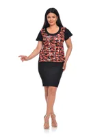 Bluza enform CV22057 negru & corai, Cesy | marimea M