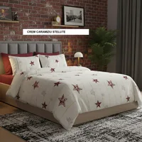 Lenjerie de pat policoton ELVO crem caramiziu stelute 230x250 cm, Ralex | 1 buc