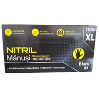 Manusi Nitril nepudrate, negre XL, Guangdong Kingfa | cutie x 100 bucati