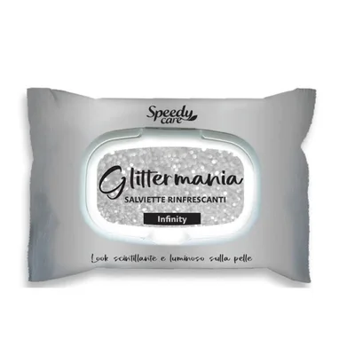 Servetele refreshing cu sclipici pentru fata si corp  Glittermania Goldness Argintiu, O-Pac | 15 buc