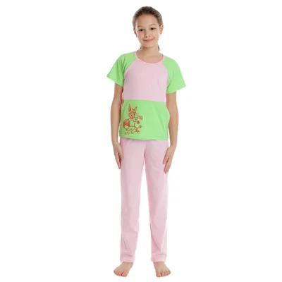 Pijama copii (fete) AP2520 roz/vernil, Andana | marimea 32 (5/6 ani)
