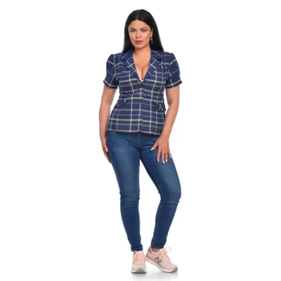 Sacou dama DV22S40 bleumarin/carouri, Dress to Impress | marimea 36