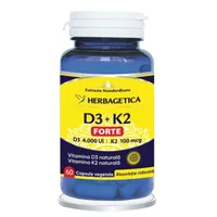 D3+K2 Forte, Herbagetica | 60 Capsule