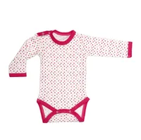 Body 4 capse maneca lunga RB07 alb/bulinute colorate, Rombaby | 12/18 luni