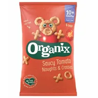 Snack ecologic Bio din Porumb si Rosii (X si O) 10+ luni, Organix | 4 X 15 g