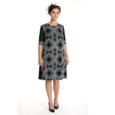 Rochie CT24081 (cu sclipici) SIZE negru/argintiu, Cesy | marimea XXXL