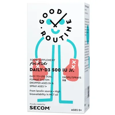 Vitamina D3 Daily-D3 500 IU Junior, Good Routine, Secom | 15 ml