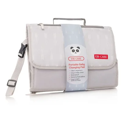 Geanta bebelusi pentru schimbat scutece si infasat Gri 32x24 cm, EBI-CARE