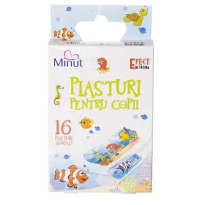 Plasturi pentru copii asortati, tatuaj X 16 Buc, Minut