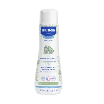 Spuma de baie Multi-Senzoriala cu Avocado Organic, Mustela | 200 ml