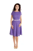 Rochie clos CV24037 mov lila/alb buline, Cesy | marimea XL