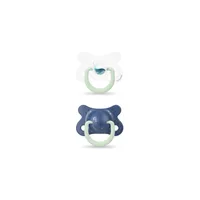 Set suzete din silicon de noapte 0-6 luni, balena, Suavinex | 2 bucati