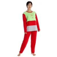 Pijama dama AI2358 rosu/vernil/gri, Andana | marimea S