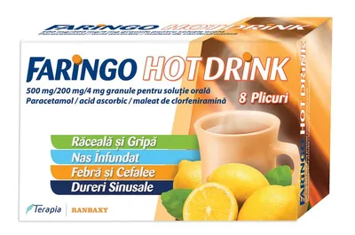 FARINGO HOT DRINK 500 MG/200 MG/4 MG X 8