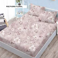 Husa de pat FINET + 2 fețe de perna roz pudra floral 200x160 cm, Ralex | 1 buc
