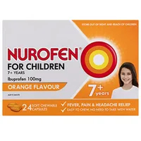 Nurofen Junior 100 mg cu portocale 7 ani+, Reckitt Benckiser | 12 capsule masticabile