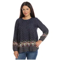 Bluza dama ERT22V203 bleumarin/microfloral, Eranthe | marimea XL