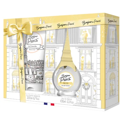 Set cadou dama Bonjour de Paris Fruite, Corania | EDP 100 ml + gel de dus 250 ml