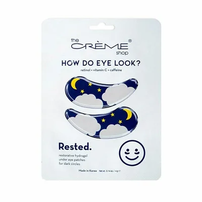 Patch pentru zona ochilor, The Crème Shop, hidrogel, reutilizabil, 2 bucăți